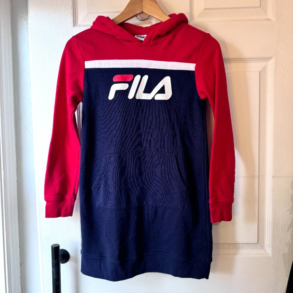 EUC Girls Fila Hooded Sweatshirt Dress